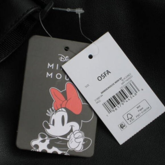 NWT Disney Minnie Mouse Quilted Mini Backpack Black Red Bow Vegan Leather NEW - Picture 2 of 15